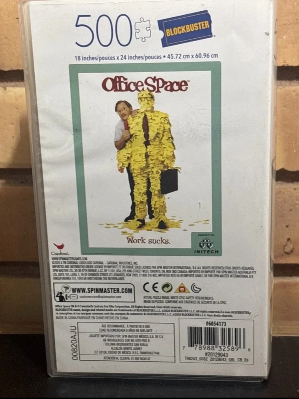 Office Space 500 Piece Jigsaw Puzzle VHS Plastic Case Work Sucks Blockbuster